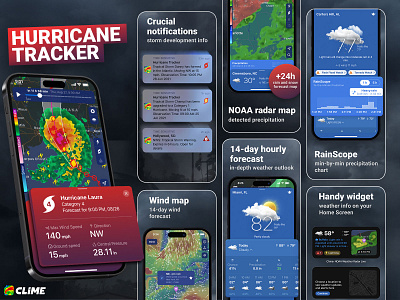 Hurricane Tracker CPP for Clime aso branding graphic design ios retouch