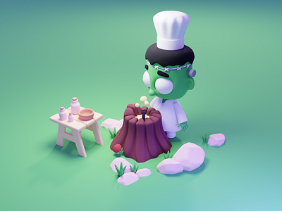 Chef Frankie 3d 3dmodel 3drender artist artwork character characterdesign design frankinstein render