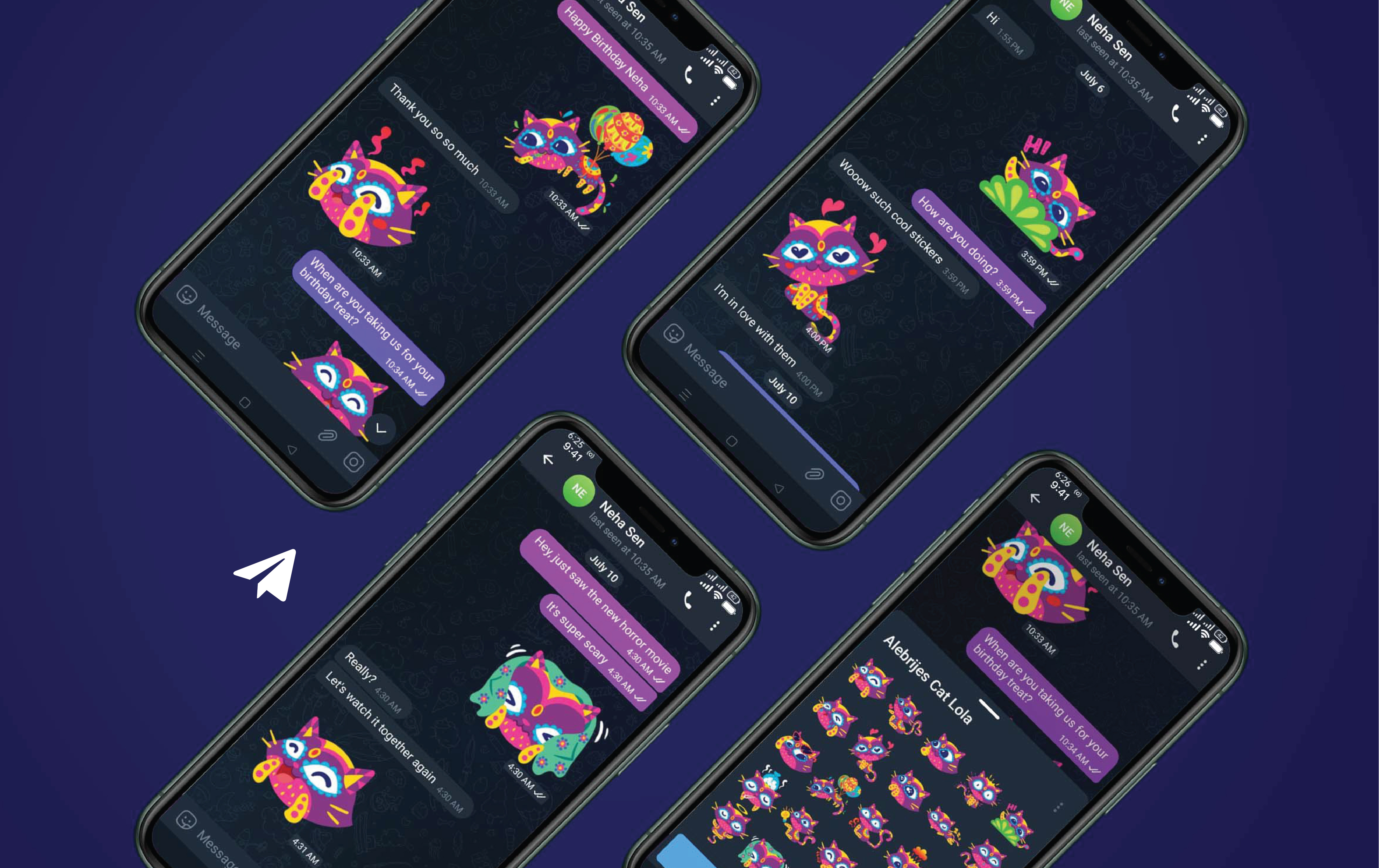 Lola The Cat - Alebrijes Stickers alebrijes art cat drawing cat illustration cat stickers design digitalart digitaldrawing folk art illustration mexican mexican alebrijes mexican art mexico sticker sticker design sticker pack sticker set stickers telegram stickers