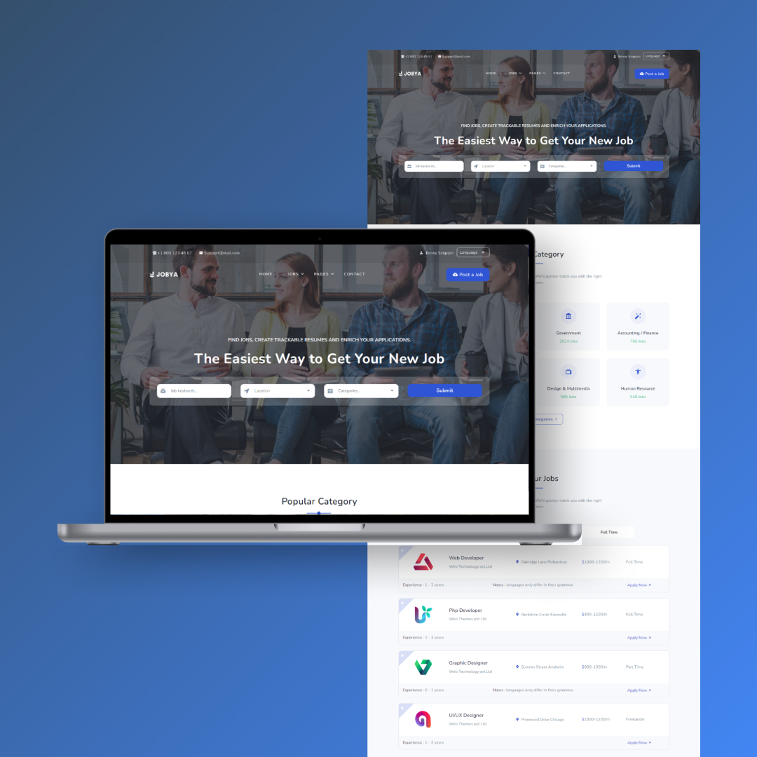 Job Finder site Design by Huraira Yaqoob on Dribbble