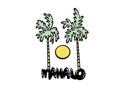 Mahalo Illustration aloha apparel design beach branding graphic design hawaii hawaii logo illustration logo design mahalo ocean palm tree palm tree logo procreate sun sunrise sunset