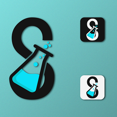 S + test tube logo concept (available for purchase) brand branding design icon illustration logo vector