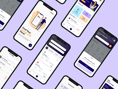 Job Portal App Design app design application design application mockup branding design job finder job finder application job finder ui design job portal app design job search job search app design job searching platform mobile app design mobile application design ui ui app design ui design ui mobile app design user interface ux