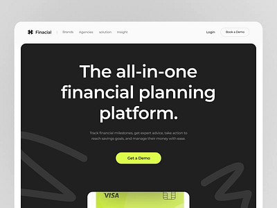 Finance Management Landing Page Design animation awe bank bank card banking banking app card cash digital banking finance finance app financial fintech invest mobile banking money motion graphics transfer web website