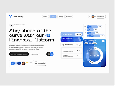 Venture Payments Platform asset budget score capital credit design expense management finance financial management fintech fintech startup investment landing page minimal real estate saas startup token ui ux venture web3