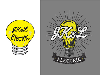 Old logo made new. JKL Electric badge branding design graphic design illustration logo retro vector