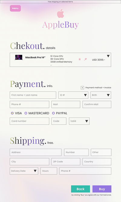 Day 2 - Credit Card Checkout | 100 Daily Challenge UX/UI dailyui design figma graphic design ui ux vector web