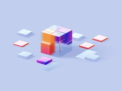 Glass cube 3d 3d cube 3d model cube glass glass cube glass effect object transparent object ui