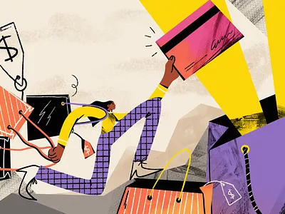 Credit card debt card credit card debt design graphic design illustration job managment time time