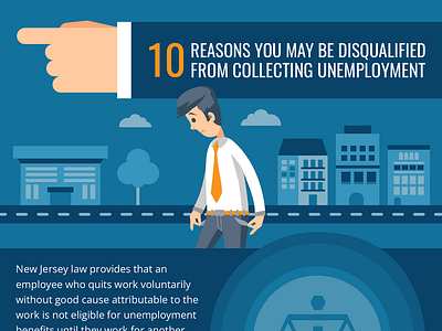 10 Reasons You May Be Disqualified From Collecting Unemployment adobe illustrator character character design data visualization employee firing flat flat illustration illustration illustrations infographic infographic design infographics infographie law unemployment unemployment benefits vector