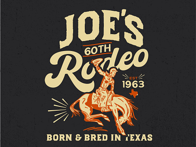 Joe's Custom Birthday Shirt 60th birthday branding cowboy custom t shirt design graphic design logo rodeo shirt design texas western