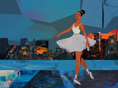 Fire bird ballet character character design collage dancer design illustration