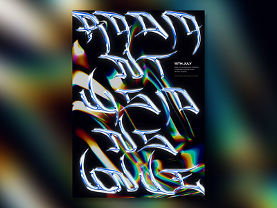 Nightlife | 3D Chrome & Brutalism banner black brutalism chrome classic design graphic design light poster refraction