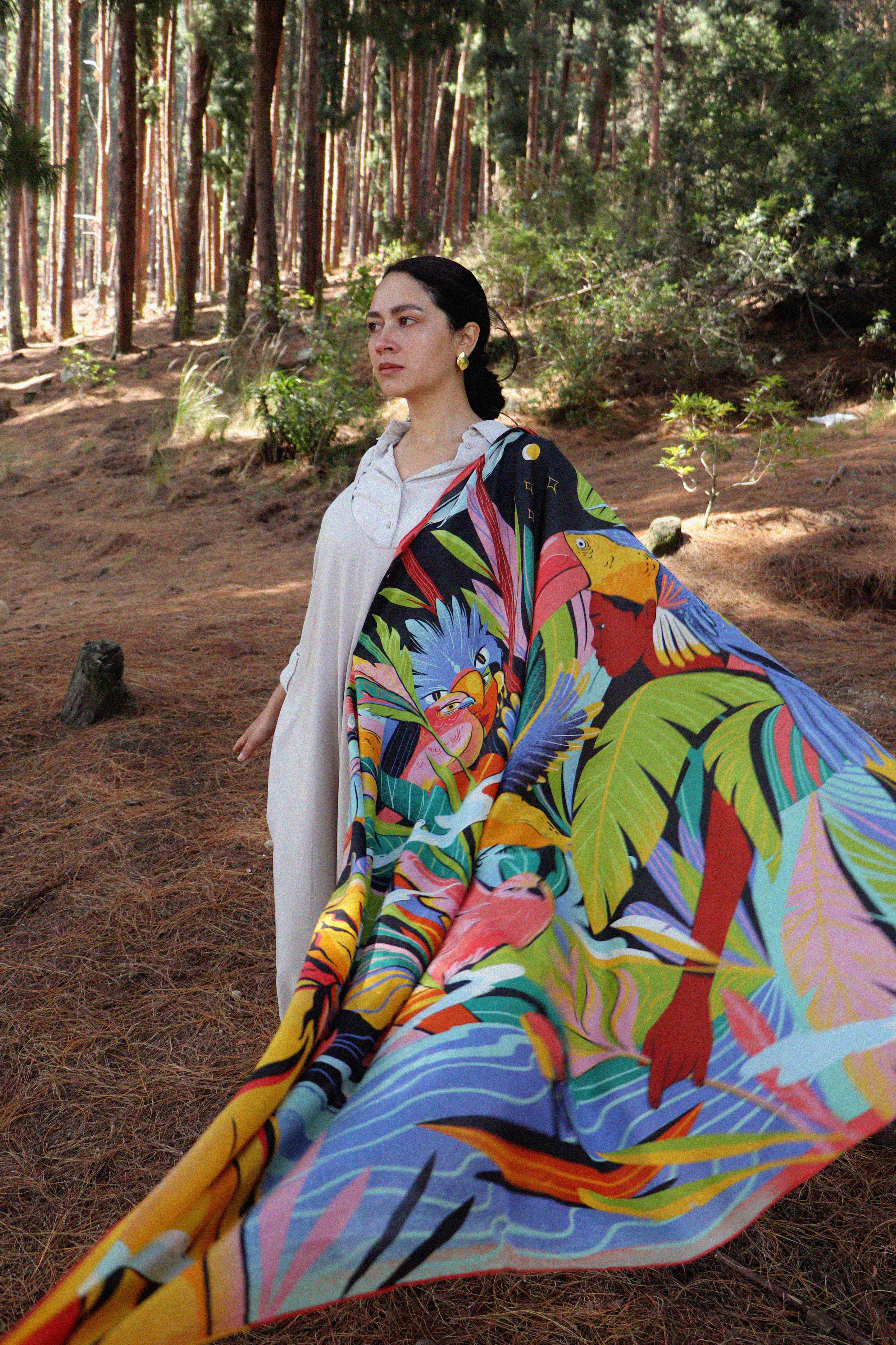 Colombia, magical and mysterious nature animals birds branding colombia colorful design graphic design illustration jungle natura tiger woman