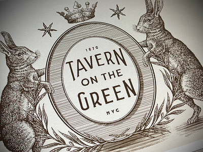 Tavern on the Green Easter Illustrated by Steven Noble animals artwork brandmark design engraving etching illustration ink line line art logo logos pen scratchboard steven noble vintage woodcut