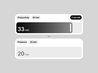 Productivity ♺ Presence card clean container label progress timer ui