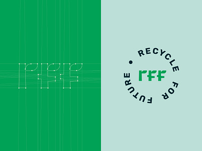 Recycleforfuture brand Identity redesign badge brand identity branding gogreen logo logotype monogram nature organic plants plastic waste recycle recycling redesign rff wordmark