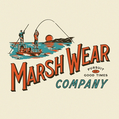 Marsh Wear Company Apparel Concepts apparel branding design drawing fishing fly fishing graphic design illustration lettering logo marsh wear type vector