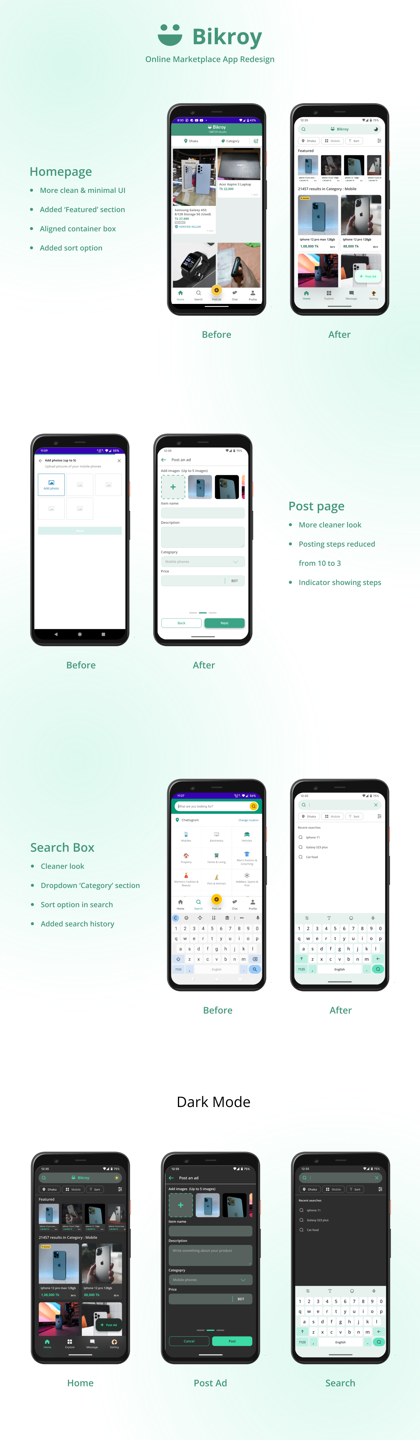Bikroy App Redesign app bikroy concept design figma marketplace online product product design redesign shopping sketch ui ui ux ux xd