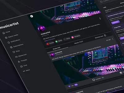 UI Design - Artist subscription page design platform ui web