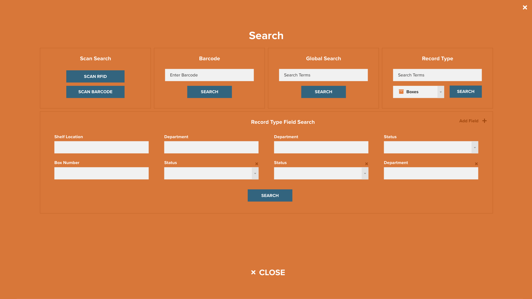 Simplicity RMS Search Records Screen product design software design web based software web design