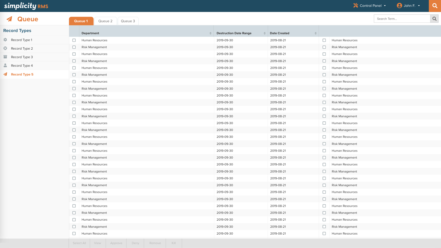 Simplicity RMS Queues cloud cloud software interface product design ui user experience user interface web based software web design