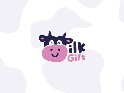 Milk Gift | Logo brand branding cartoon cow creative cute exploration gift inspiration logo milk minimal