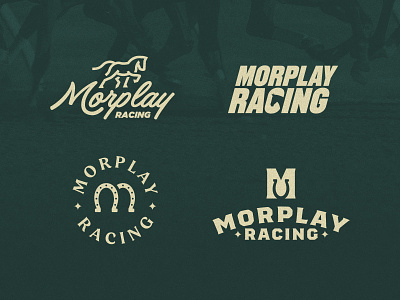 Morplay Racing animal badge badge design badges brand brand design branding crest green horse horse racing identity identity design logo logo design logos negative space rebrand rebranding wordmark