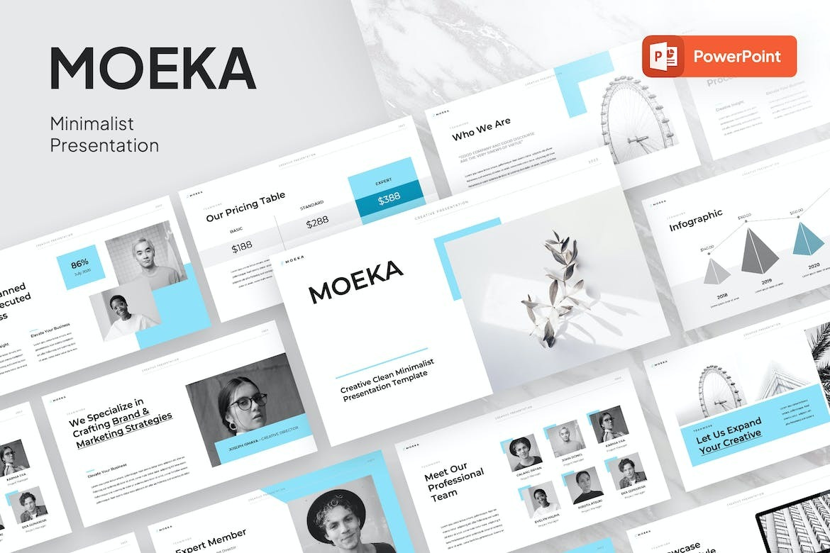 Moeka - Minimalist & Clean Powerpoint abstract annual business clean corporate download google slides keynote pitch pitch deck powerpoint powerpoint template pptx presentation presentation template professional slides template ui web