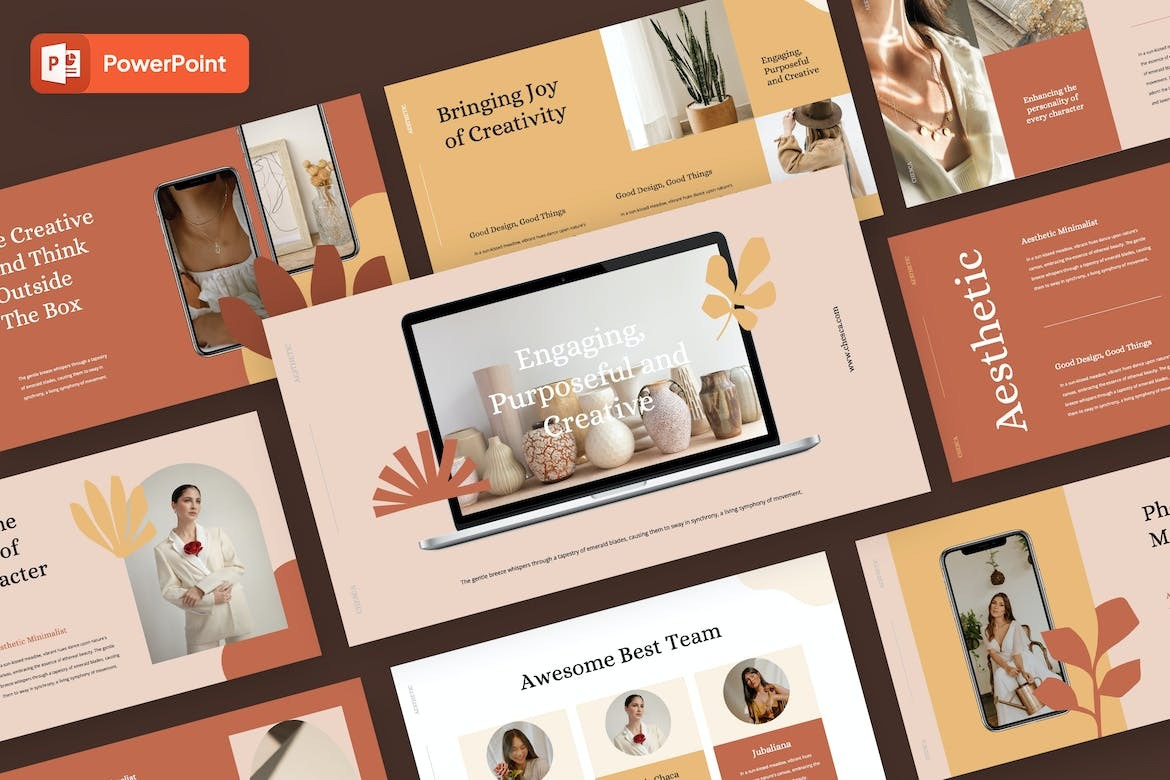 Chesca - Aesthetic Powerpoint Template abstract annual business clean corporate download google slides keynote pitch pitch deck powerpoint powerpoint template pptx presentation presentation template professional slides template ui web