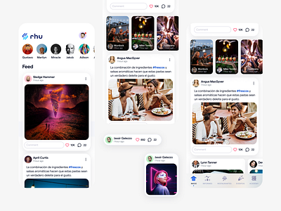 Cards activity app card cards clean feed flat food layout media place social ui ux web