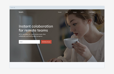 TeamApp design landing page ui ux