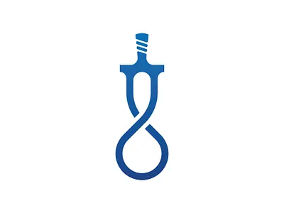 Sword With Droplet Logo aqua aquatic brand brand and identity drop droplet guard health logo minimilist nature premade logos raindrops repair safe sword teardrop tech water weapon