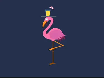 Flamingo Walk Cycle animation design graphic design motion graphics walk cycle