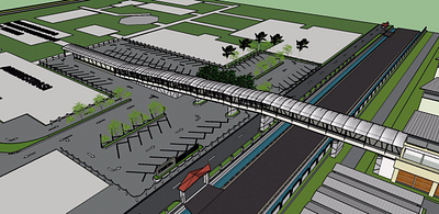 Pembangunan Lahan Parkir dan Jembatan Penghubung 3d design graphic design