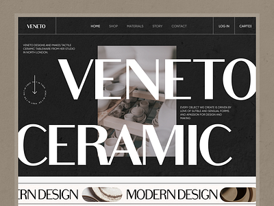 Ceramic Handmade Landing Page art cart design ceramic collections e commerce footer hero section home page hover landing page minimal minimalist modern pottery slider store studio trend ui design ux