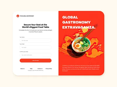 Daily UI Challenge #001 dailyui design food gastronomy signup ui website