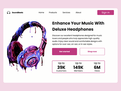 Soundbeatz - Headphones Store Landing page dailyui headphones landingpage websites