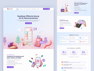 EasyKasse Website banking design finance app fintech uiux web design