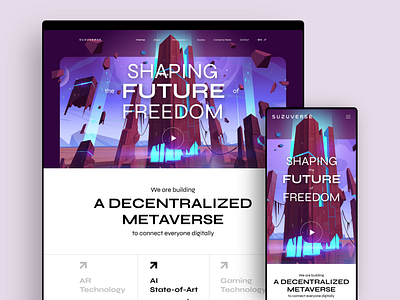 Suzuverse Metaverse Platform Website Redesign 3d ar augmented reality avatar design figma metaverse resposive website ui ui design uiux website design