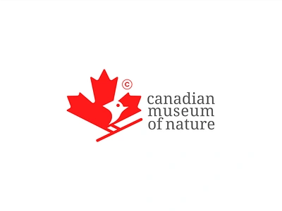 canadian museum of nature animal animal logo bird bird logo branding canada canadian flag logo maple museum nature negative space negative space logo