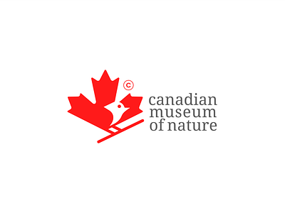 canadian museum of nature animal animal logo bird bird logo branding canada canadian flag logo maple museum nature negative space negative space logo