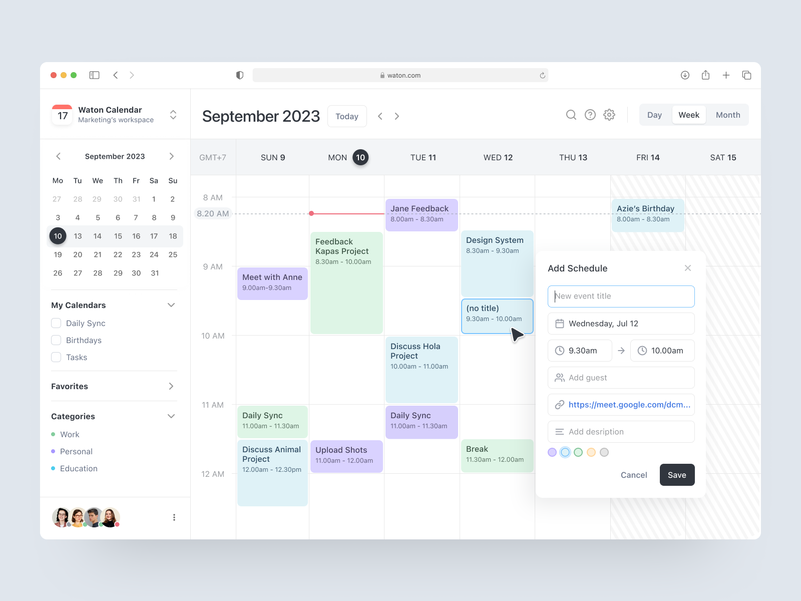 Waton - Calendar Dashboard by Azie Melasari for Odama on Dribbble