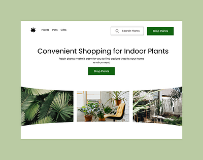 Patch Plants green landingpage plant plants ui design