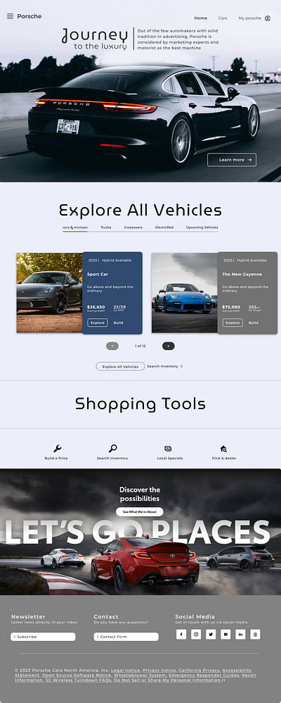 Here is a web UI design I did for Porsche figma productdesign ui ux