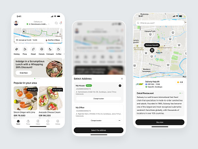 Fodiezt - Food Delivery Mobile App address ads app courier delivery donut fast food food maps meat mobile recipe retaurant service services shipping tracking ui ux vegetables