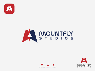 logo, logos, letter m + bird + mountain + play icon, studio logo bird brand identity branding business logo creative logo entertainment letter m logo logo design logodesigner logos logotype modern logo movie logo music studio play play icon play logo design studio logo design vector