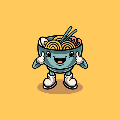 Cute Ramen Cartoon Illustration japanese style