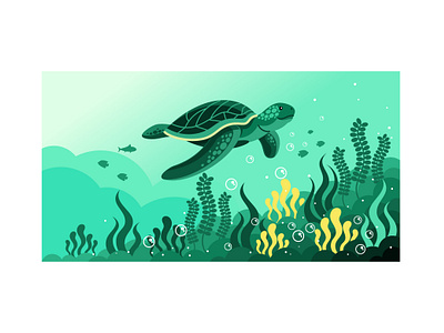 Turtle Sea Vector Illustration cartoon