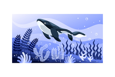 Whale Vector Illustration cartoon